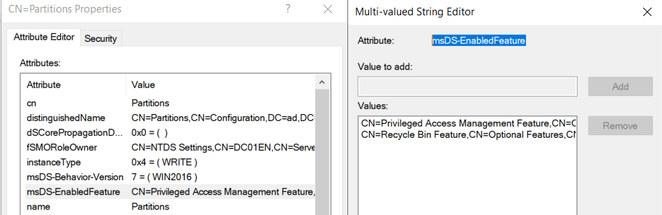 Enable PAM (Privileged Access Management) in Active Directory