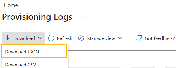Entra ID - all provisioning logs