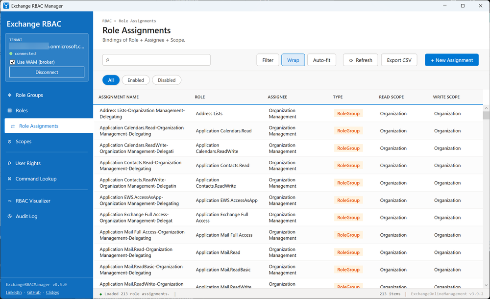Exchange RBAC Manager: a GUI to explore and manage Exchange Online RBAC