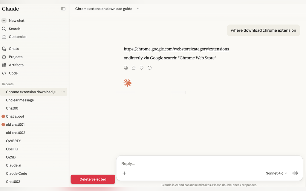 Claude Cleaner: bulk delete Claude.ai conversations
